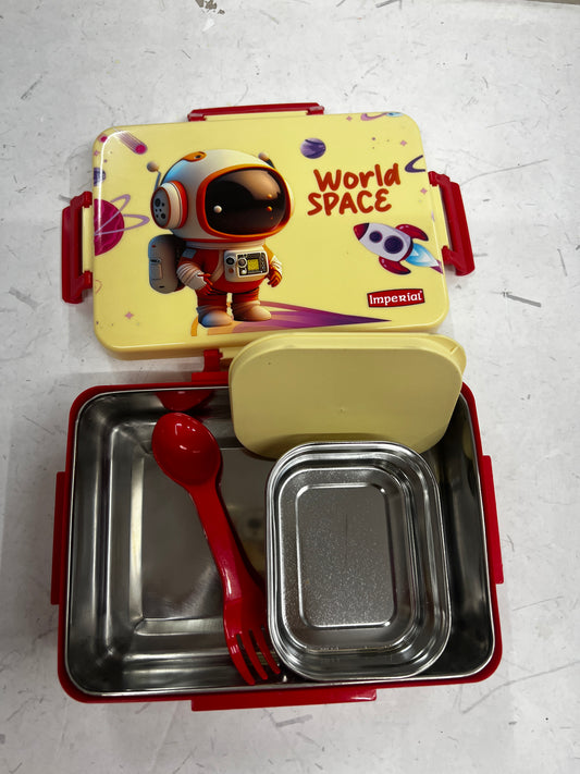 Stainless steel lunch box big  with small container and spoon