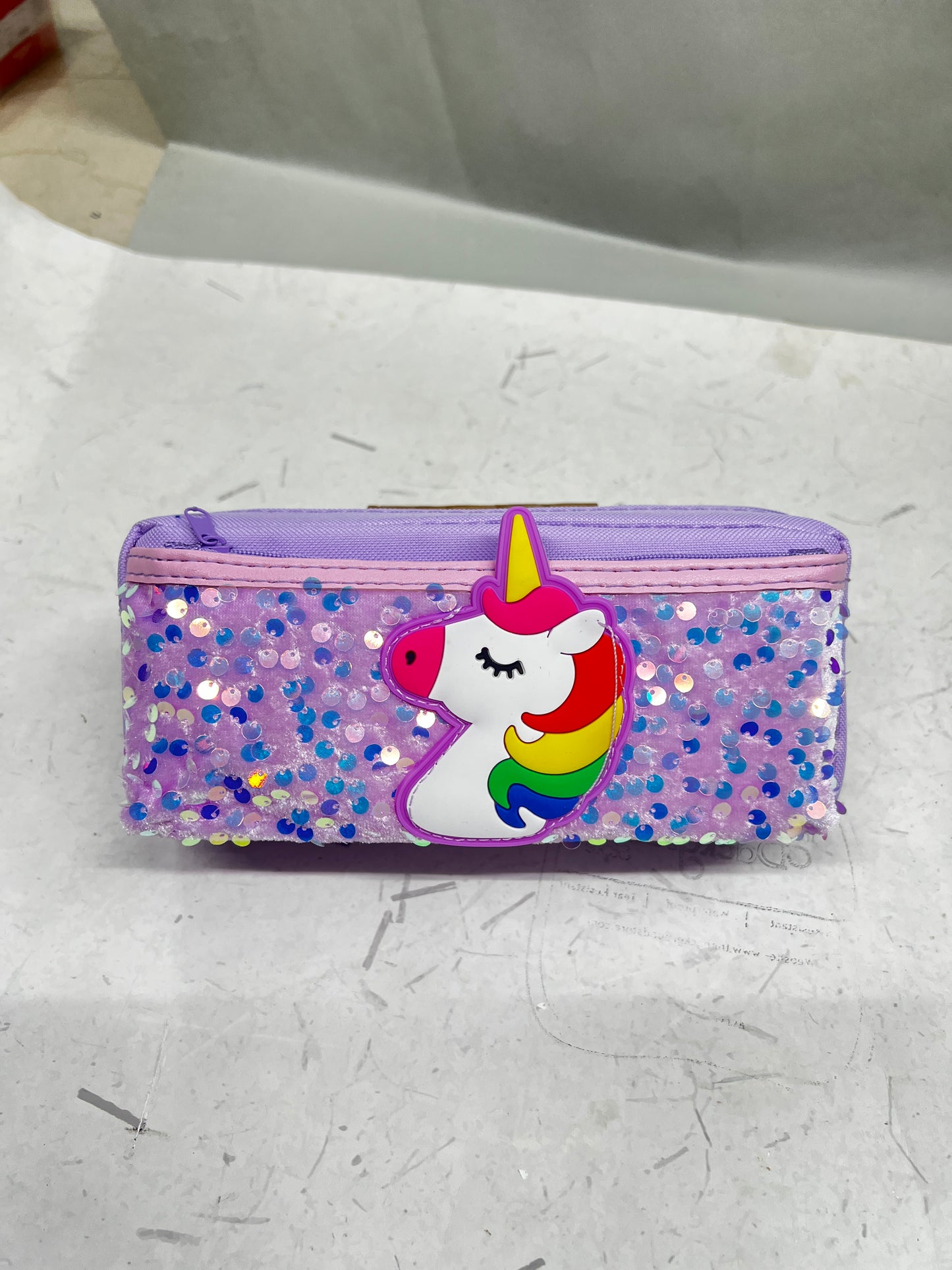 Unicorn sequence pencil pouch 2 zipper