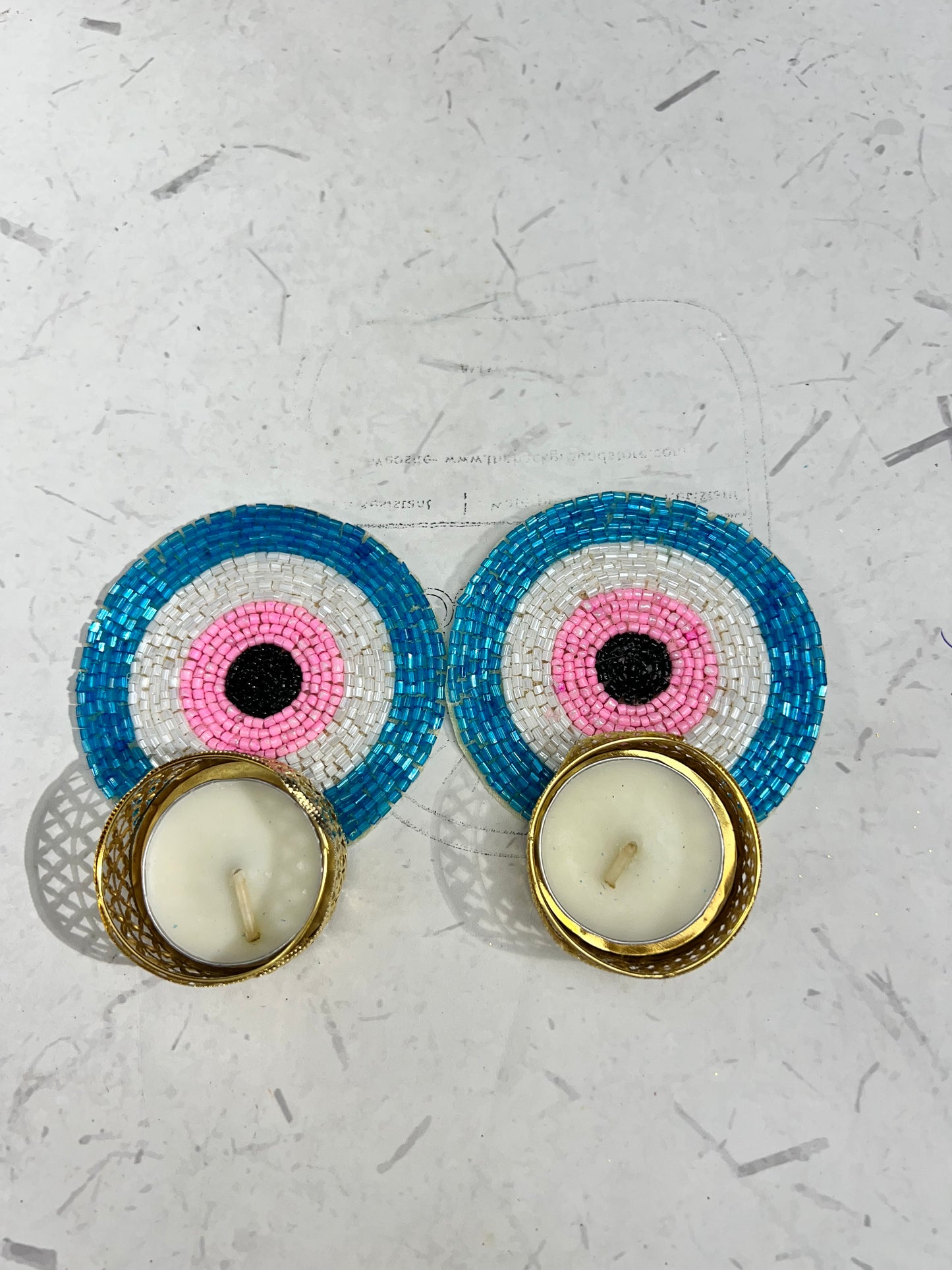 Evil eye diya 2 pcs set ( 2ca flea free)s no -46