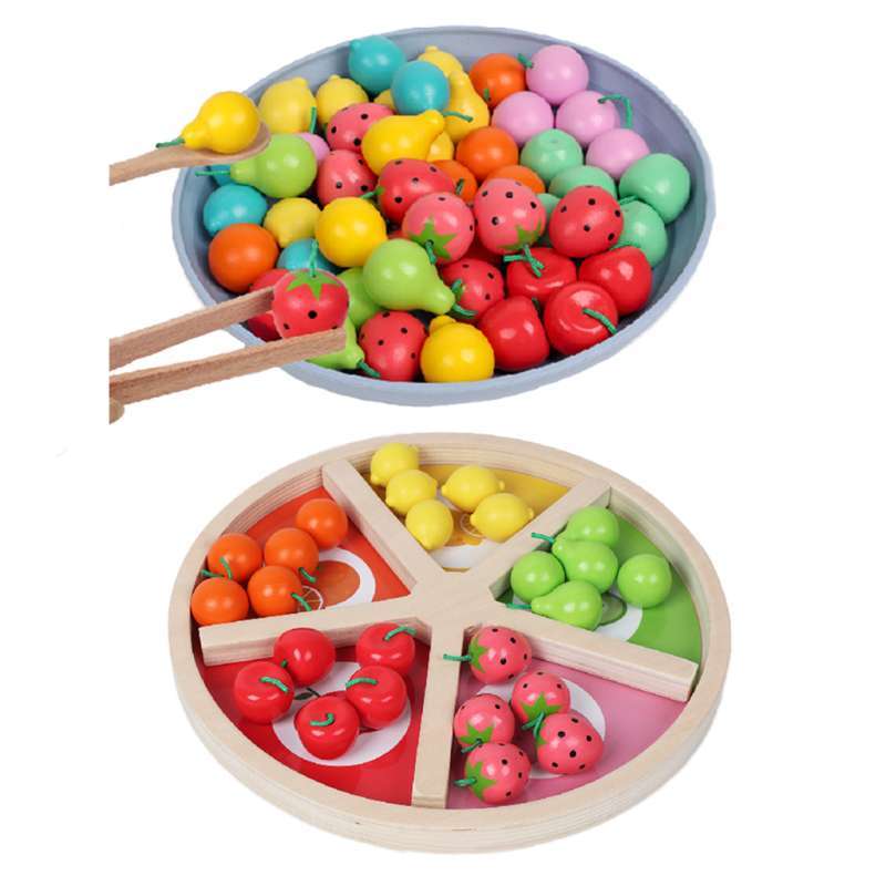 Wooden Classification of Fruits Game | Activity Toy| Montessori Game| Early Educational Toys |Toys| Games|Number Matching Toy | Arithmetic Game| Multicolour [ 3+]