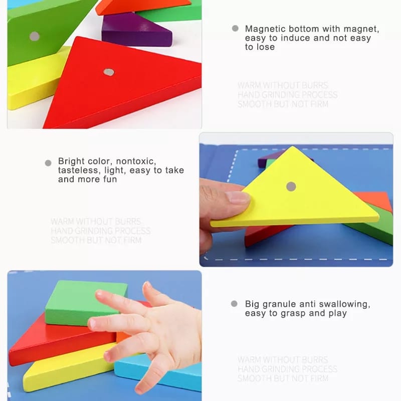 Wooden Magnetic Tangram