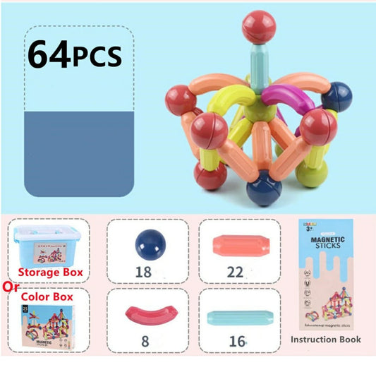 64 Pieces Magnetic Sticks