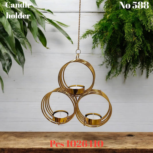 Metal tea light candle holder circle shape ( 3 candles free)