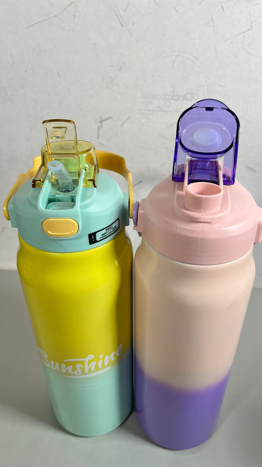 Stainless steel insulated 2 in 1 motivational bottle 1800ml