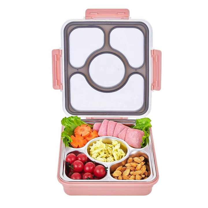 4-grid Stainless Steel Airtight Leakproof Lunch Box