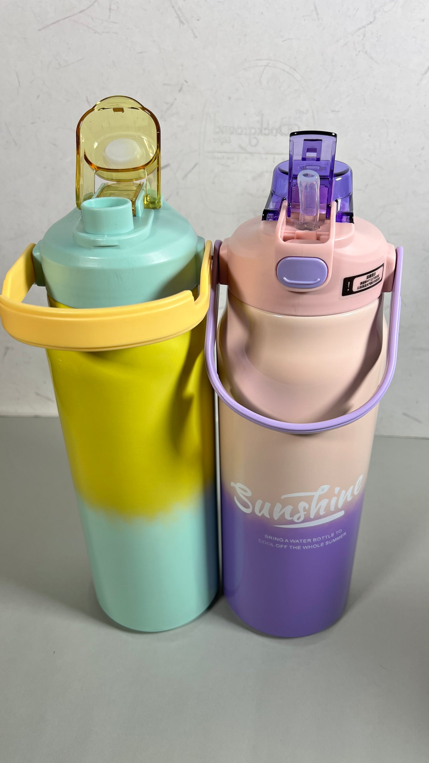 Stainless steel insulated 2 in 1 motivational bottle 1800ml