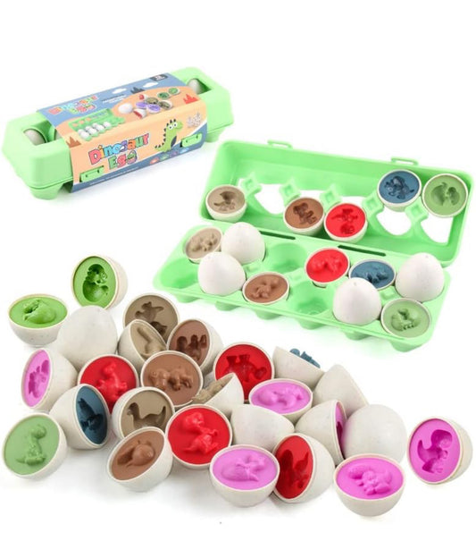 Dinosaur matching Eggs Montessori Toy 12 pcs box