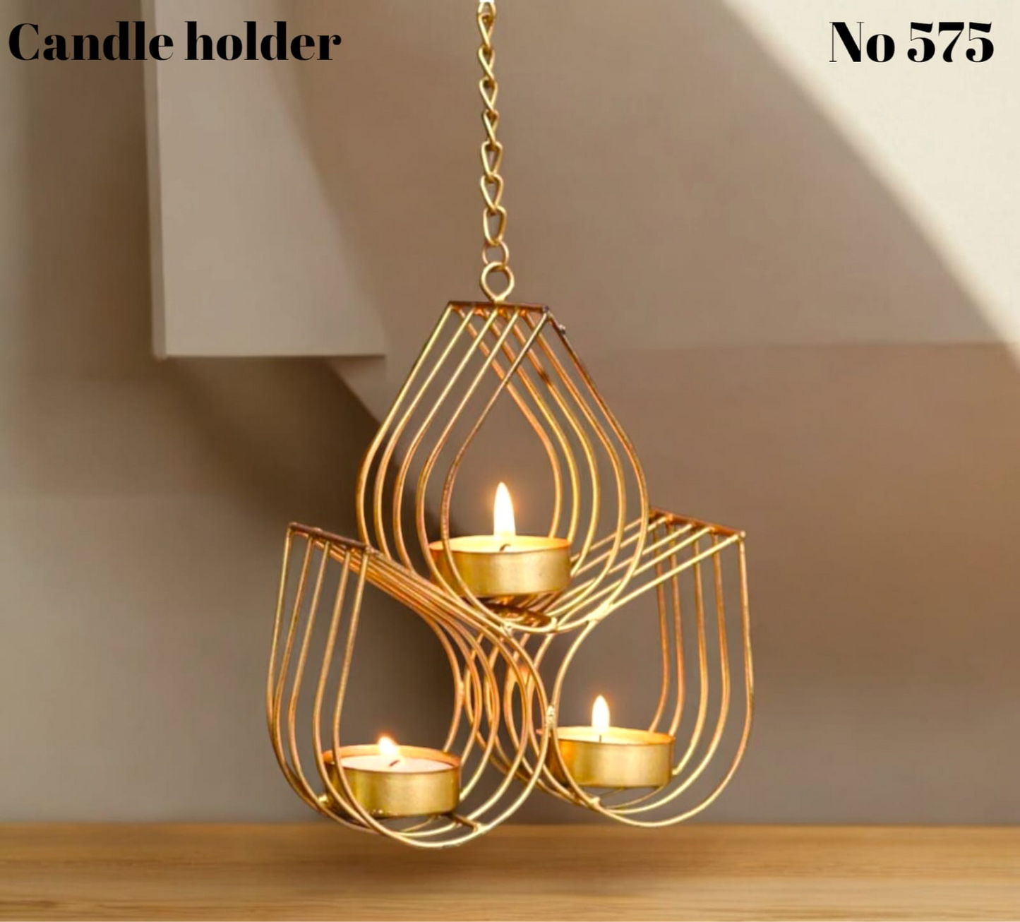 Hanging Tealight Candle Holder flower shape  (Pack of 1)( 3 candles free)