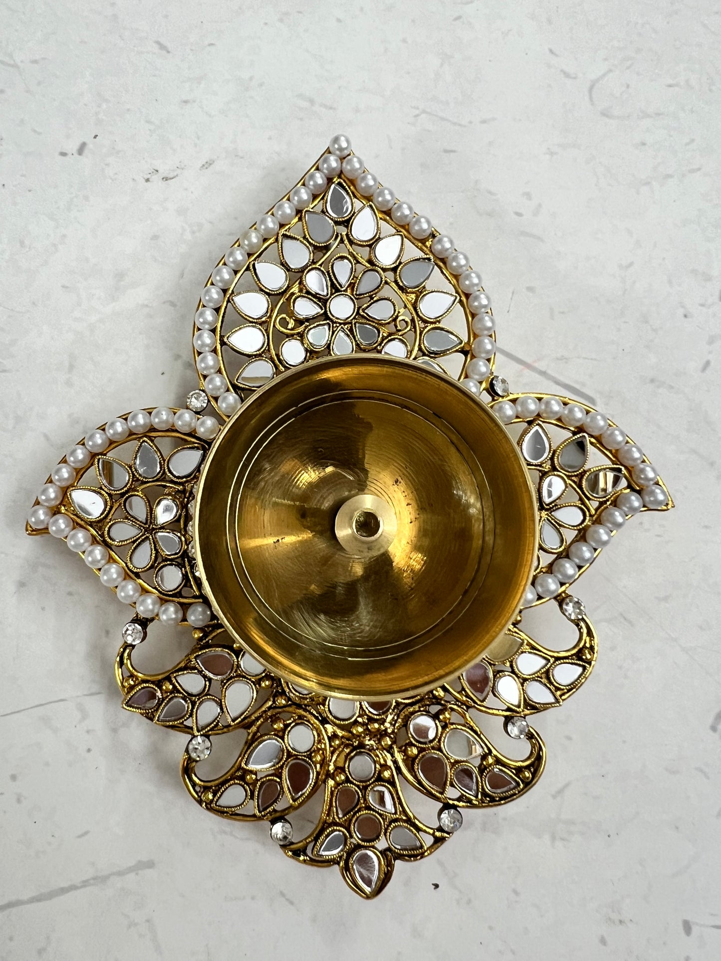 Metal Kundan brass Diya single piece. S no b9