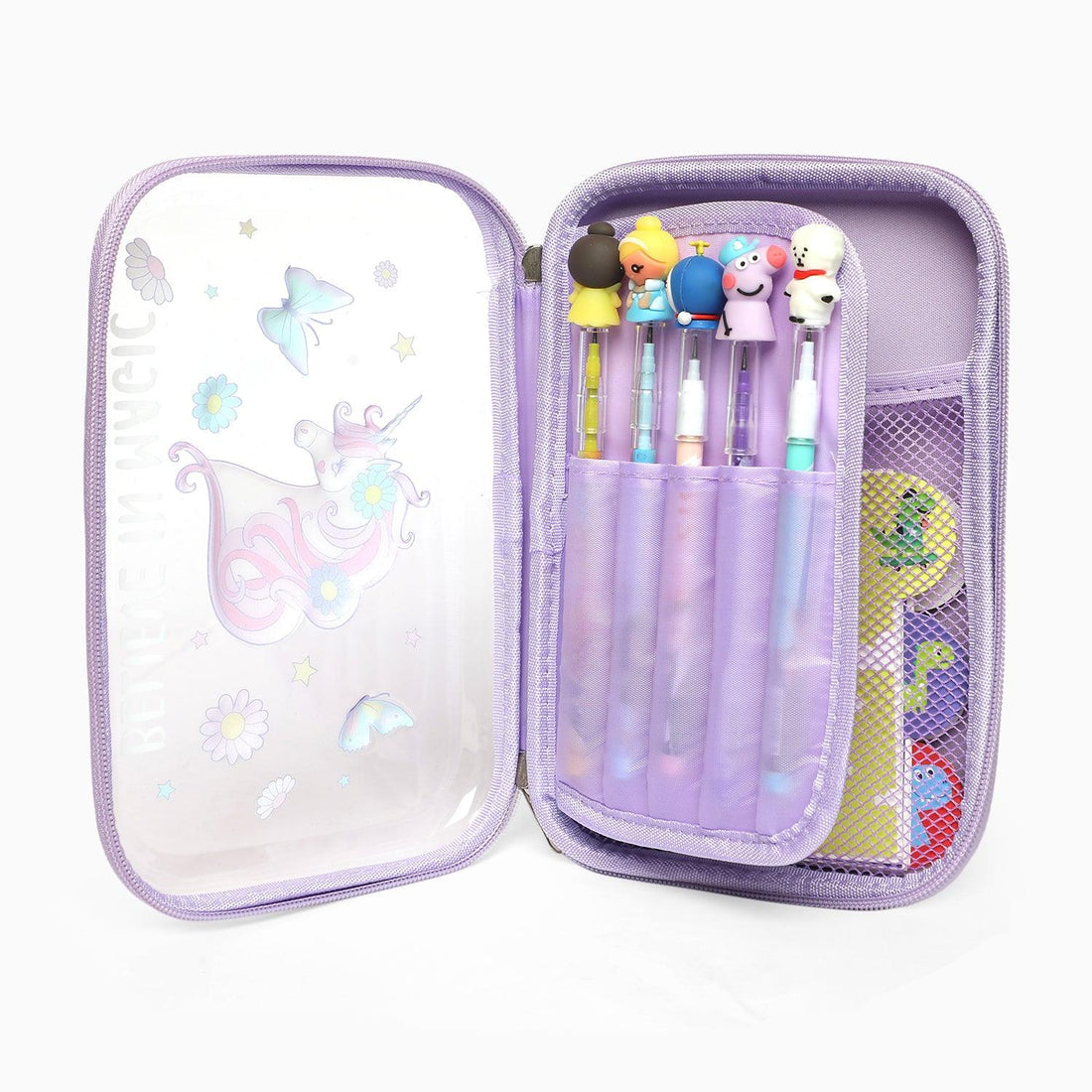 school kids transparent unicorn hard case pouch