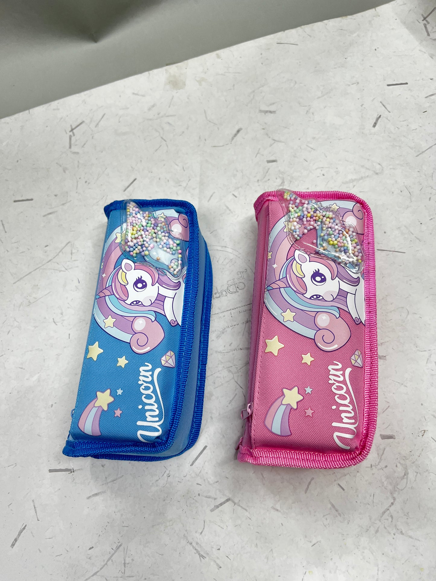 Unicorn pencil pouch 2 zipper