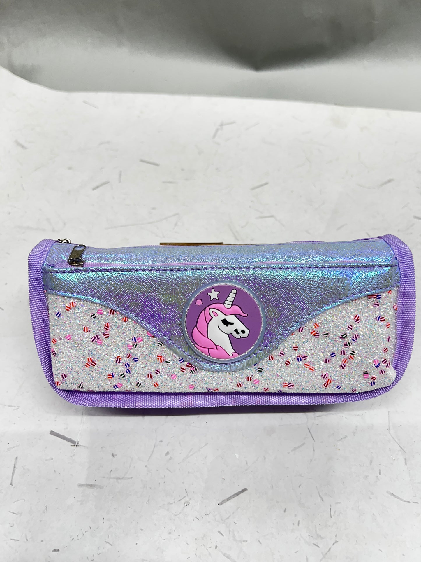 Unicorn double zipper pouch