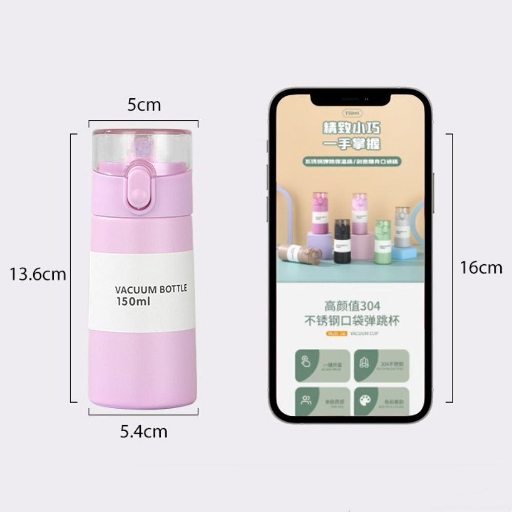 150ml & 250ml Mini Portable Double Wall Stainless Steel 304 Vacuum Flask Insulate