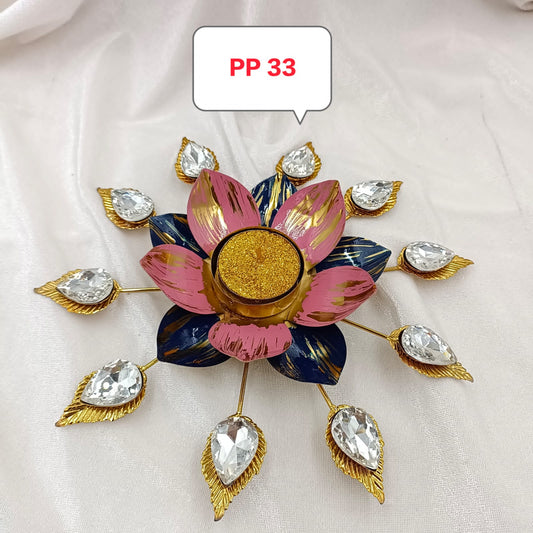 Metal 8inch diya ( 1 candle free)s no -33