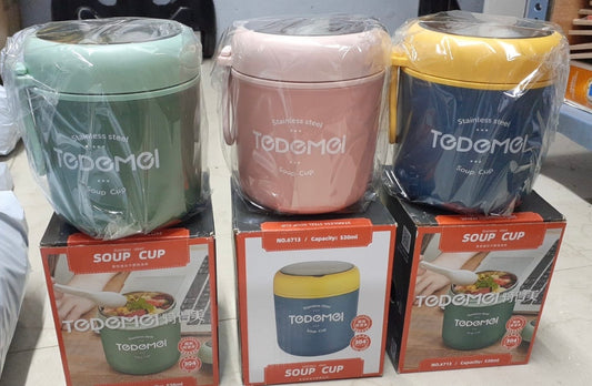 Tedemei 550ml single layer insulated soup cup