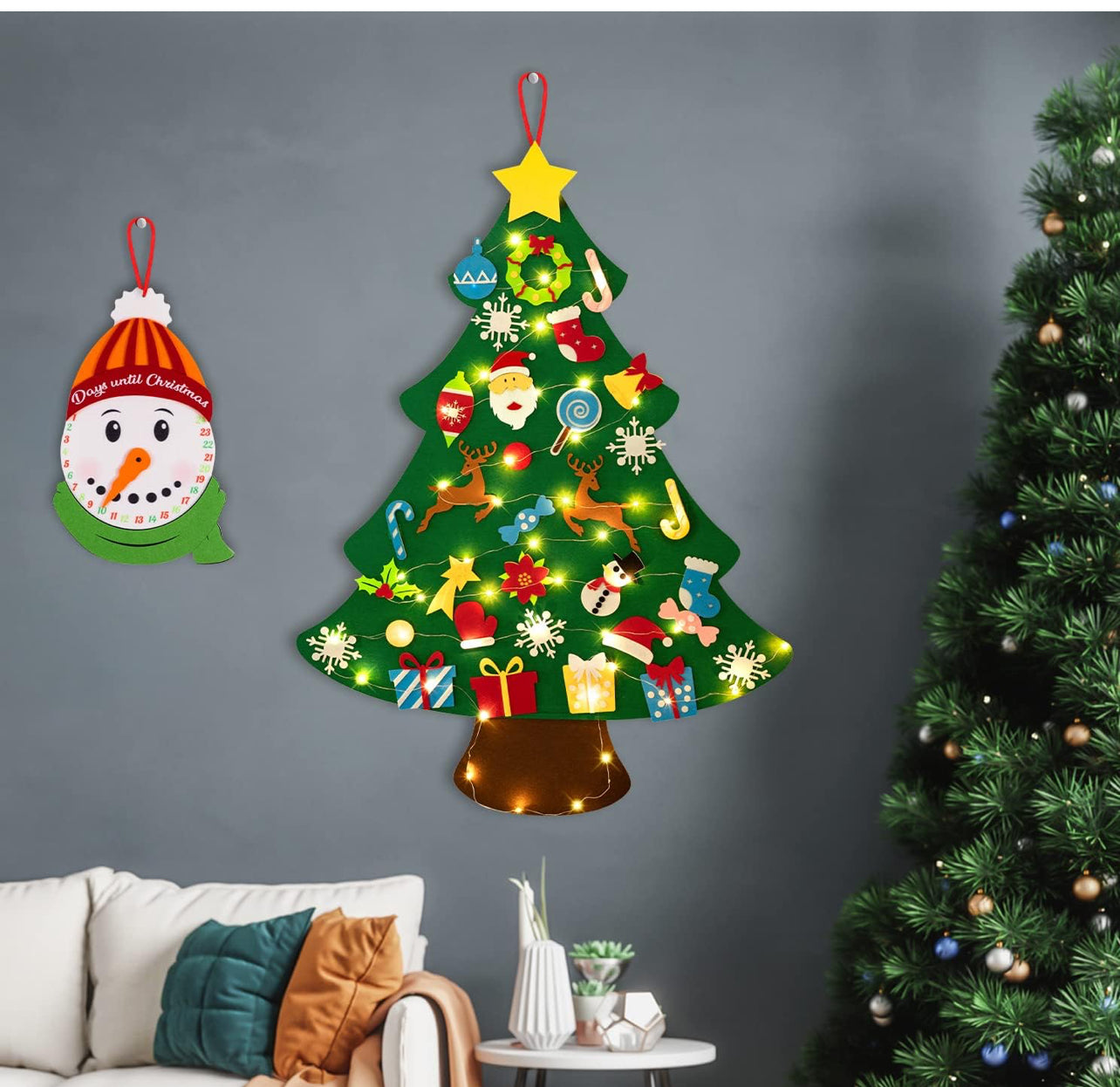 3ft Felt Christmas Tree with Detachable Ornaments for Kids Toddlers 22 Accessories