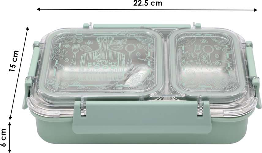 JAYPEE Stainless Steel Insulated Double Cavity Lunch Box 600 Ml, Suitable For School, Offices And Picnics, Microwave Safe