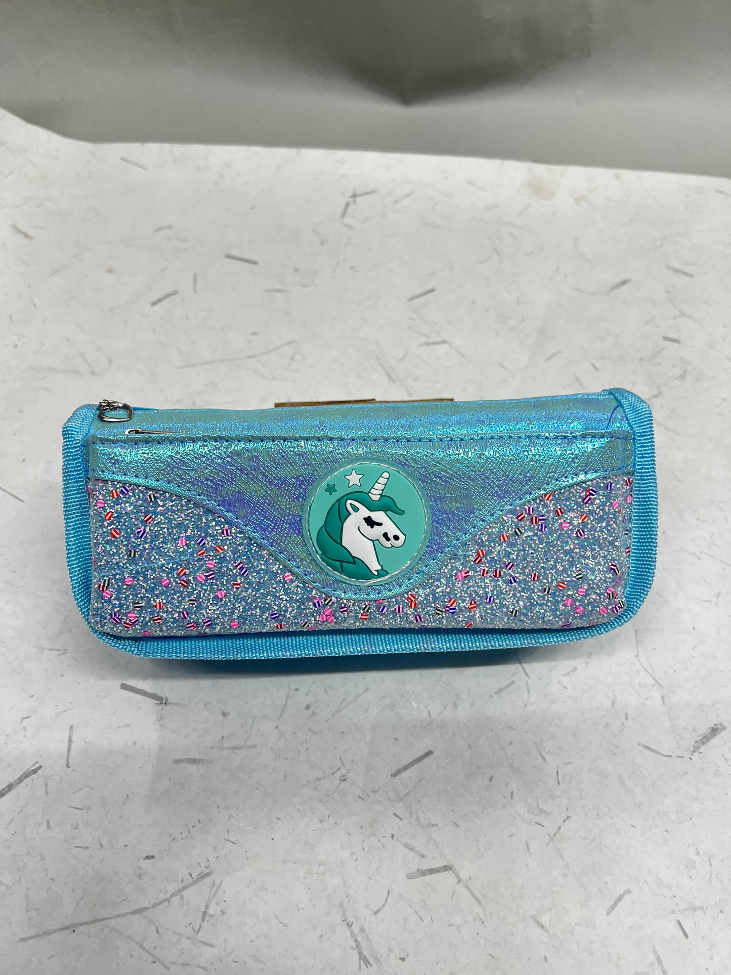 Unicorn double zipper pouch