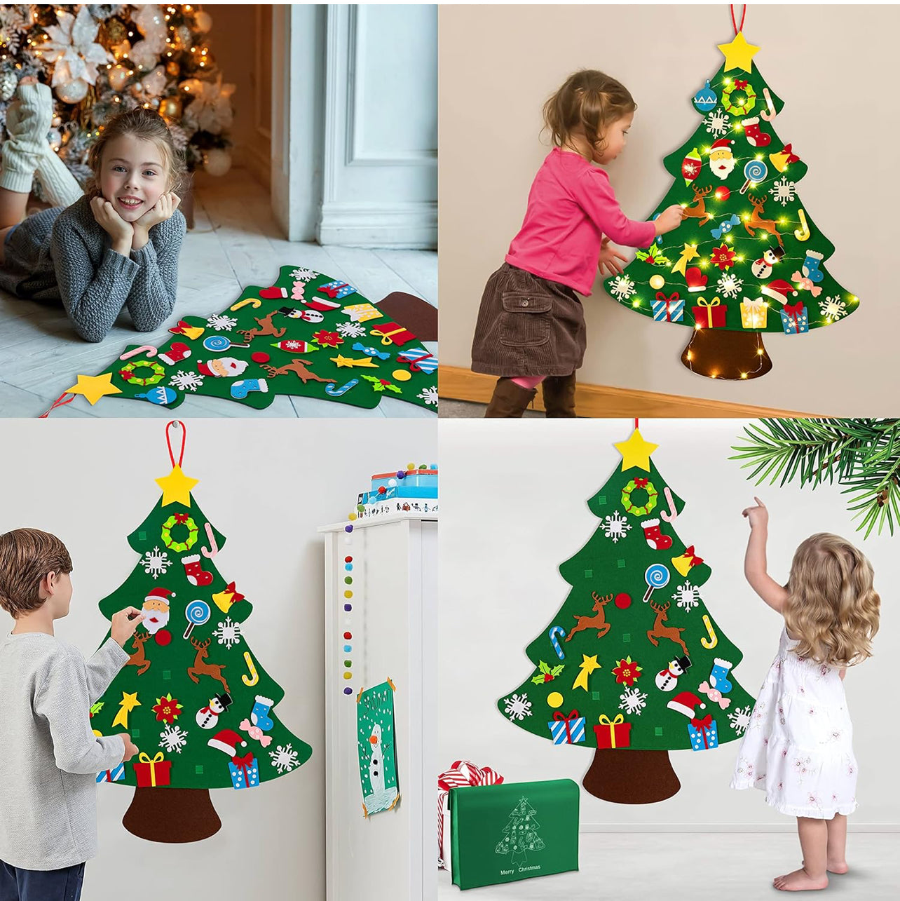 3ft Felt Christmas Tree with Detachable Ornaments for Kids Toddlers 22 Accessories