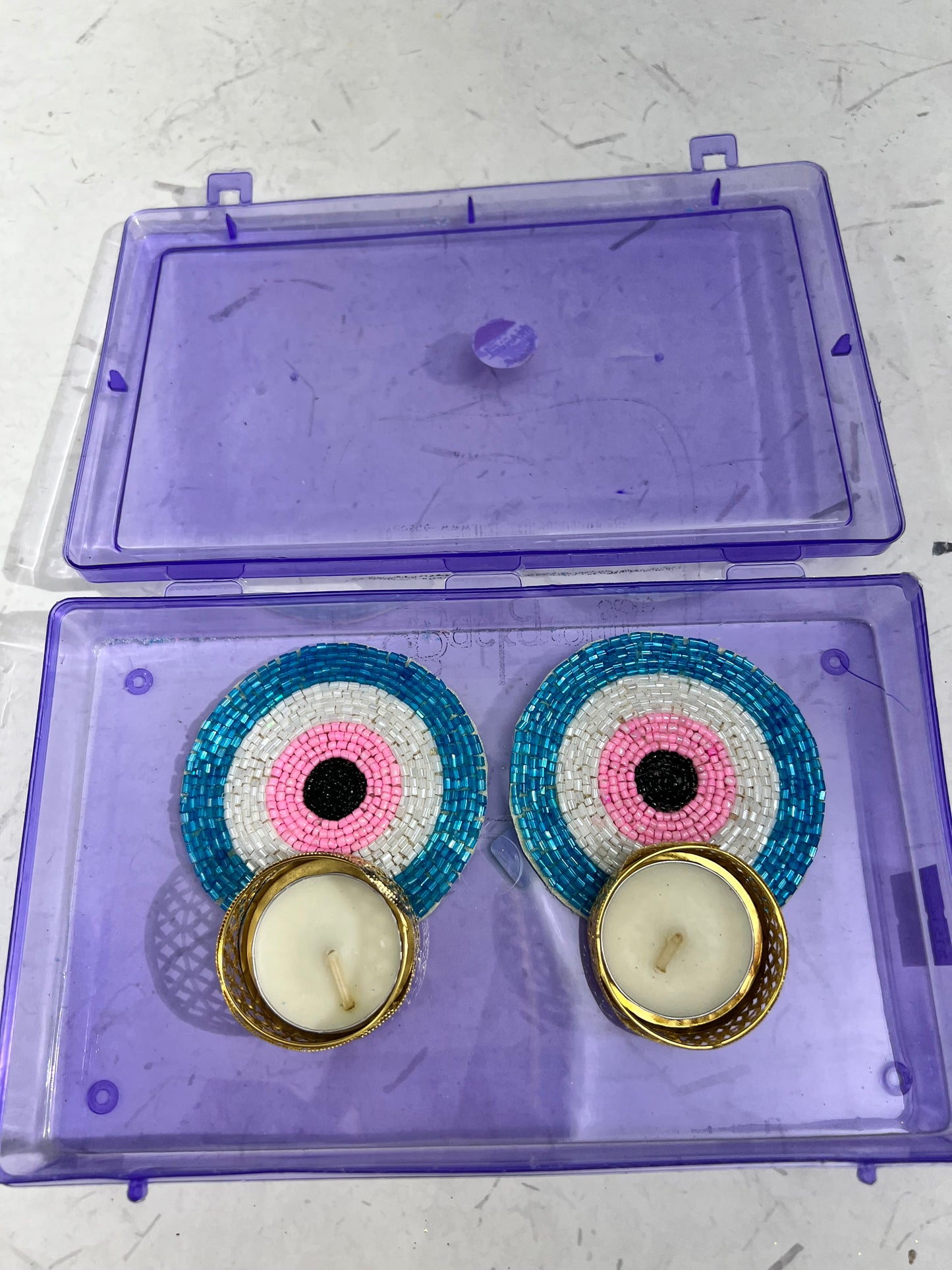 Evil eye diya 2 pcs set ( 2ca flea free)s no -46