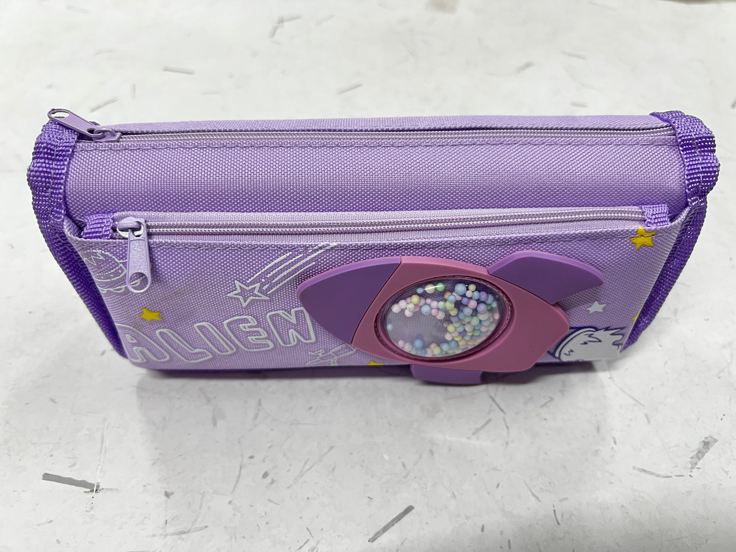 Space theme pencil pouch 2 zipper