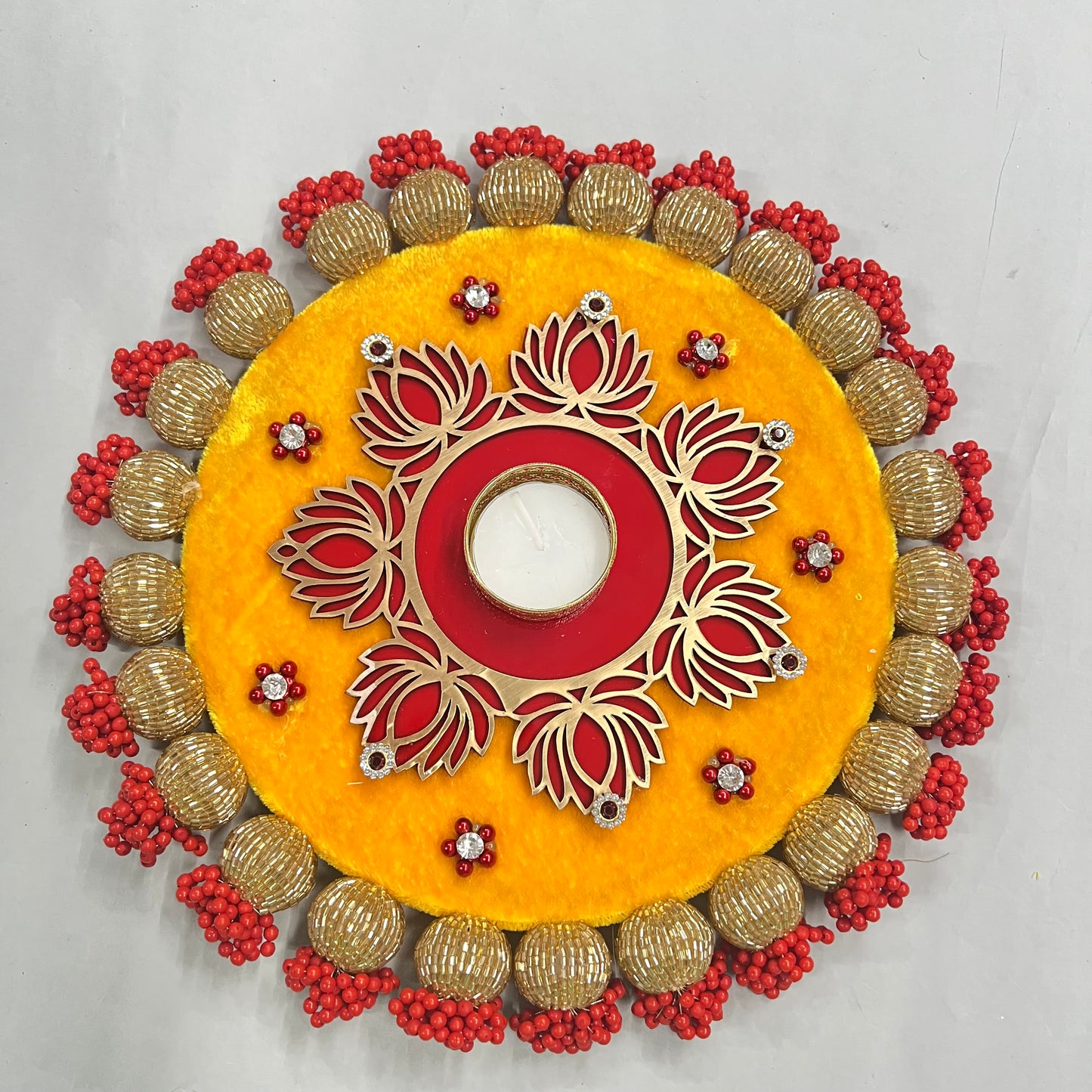 Diya thali 10inch (1 candle free)