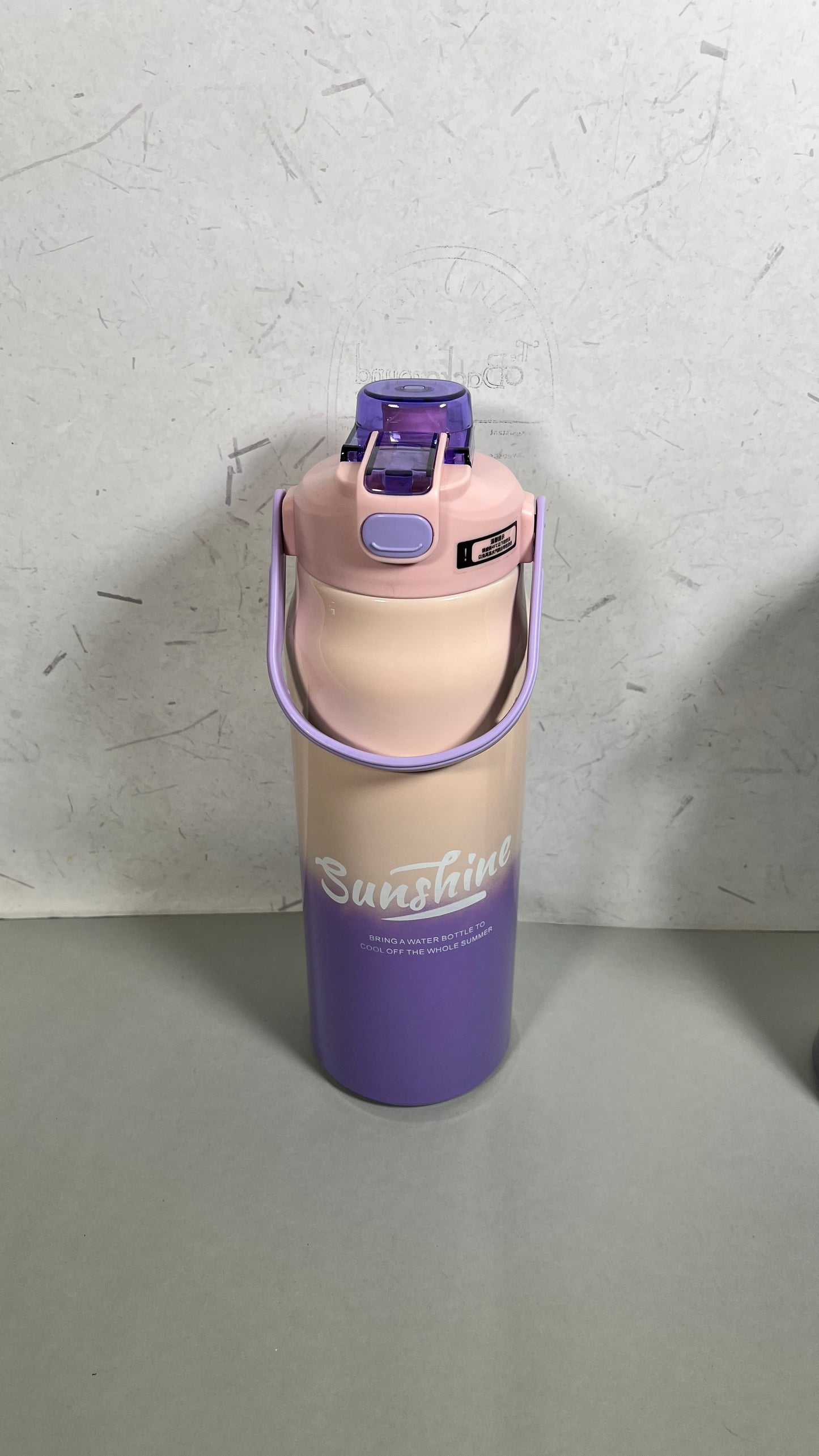 Stainless steel insulated 2 in 1 motivational bottle 1800ml