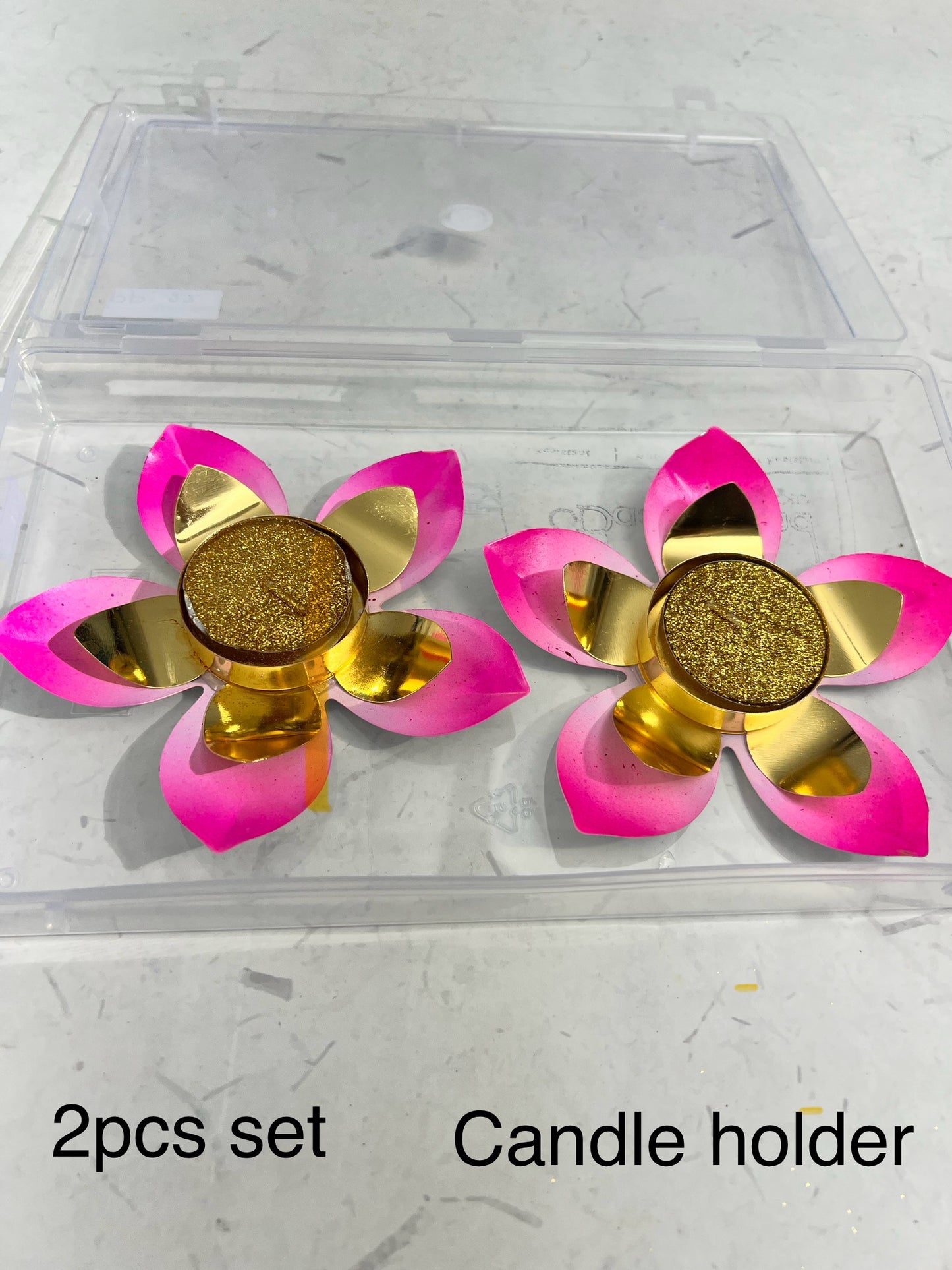 Metal diya 2 pcs set (2candles free)pp-22