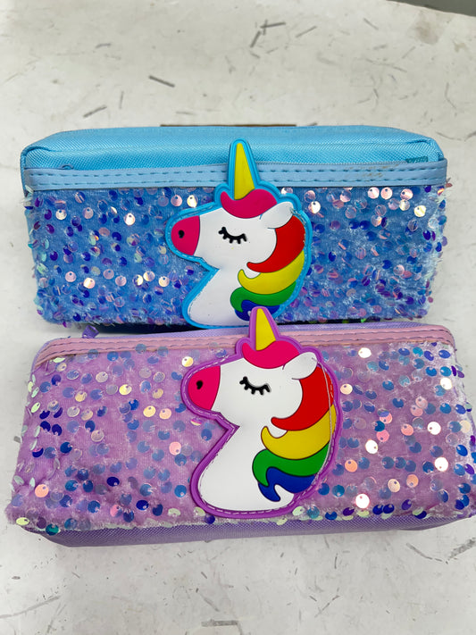 Unicorn sequence pencil pouch 2 zipper