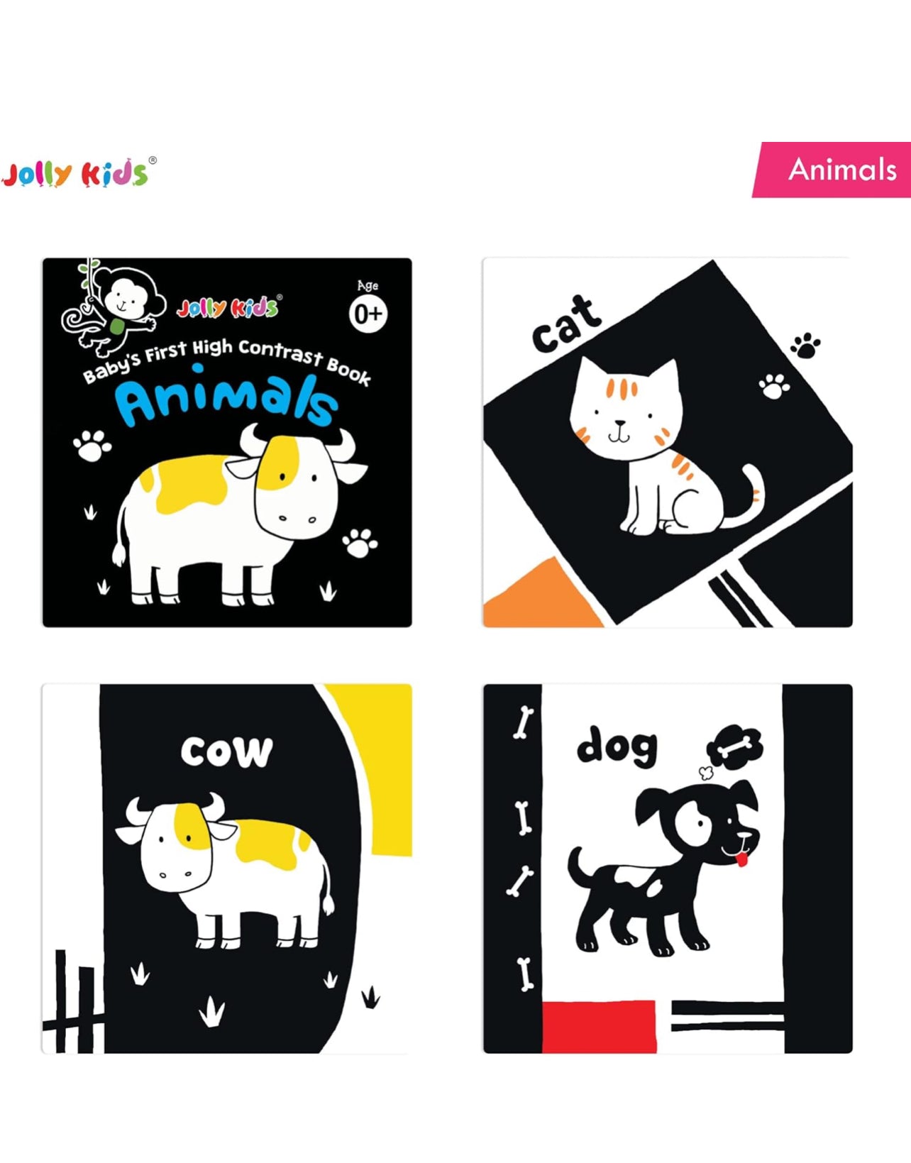 Baby's First High Contrast Book Set for Newborns Age 0-12 months (Set of 4) | Board Book | Black & White Book board books