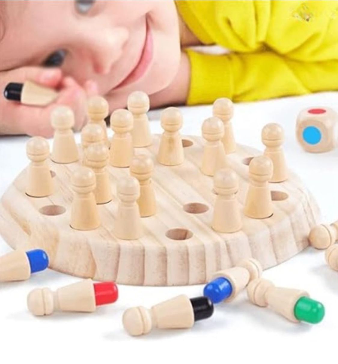 Wooden Memory Match Stick Chess Game Set, Funny Block Board Game Parent-Child Interaction Toy