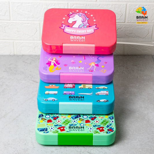 Bento Lunch Box for Kids, 4 & 6 Compartments Ideal Portion Sizes Leak-Proof Bento box for Kids Dishwasher Safe, BPA-Free