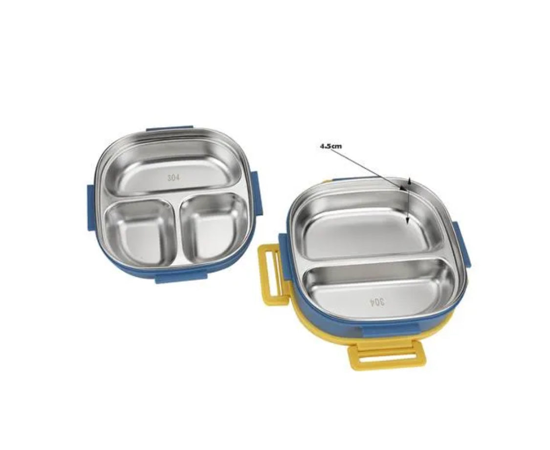 Tedemei Double Layer school 304 stainless steel lunch box ( 2 grid & 3 grid)