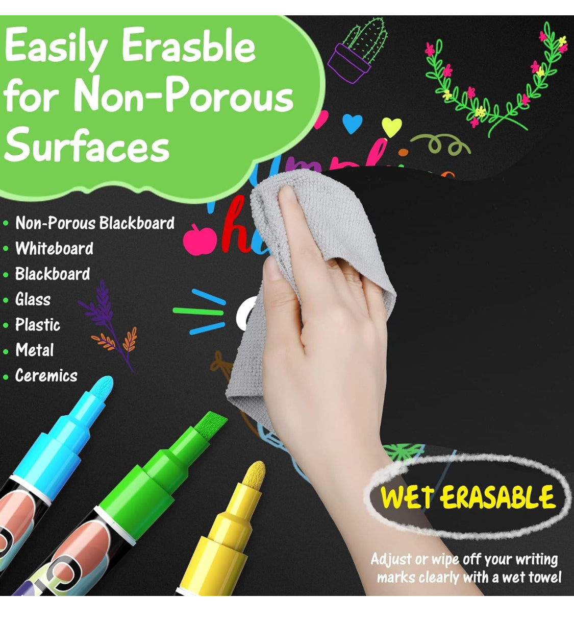 Box Bold Chalk Markers – Wet Erasable Marker Pens