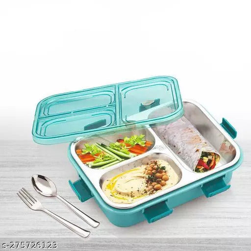 JOYO STAINLESS STEEL SPILL PROFF LUNCH BOX - BIG  3 compartment