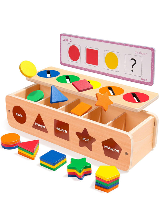 Montessori Toys Wooden Sorting Box for Baby Infant Toddler 1+Year Old (Sorting Box)