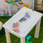 animal world block table 102pcs blocks with chair