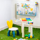 animal world block table 102pcs blocks with chair