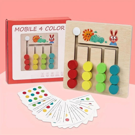 Brain Teasers Montessori Slide Puzzles Color Sorting (Mobile 4 Color)