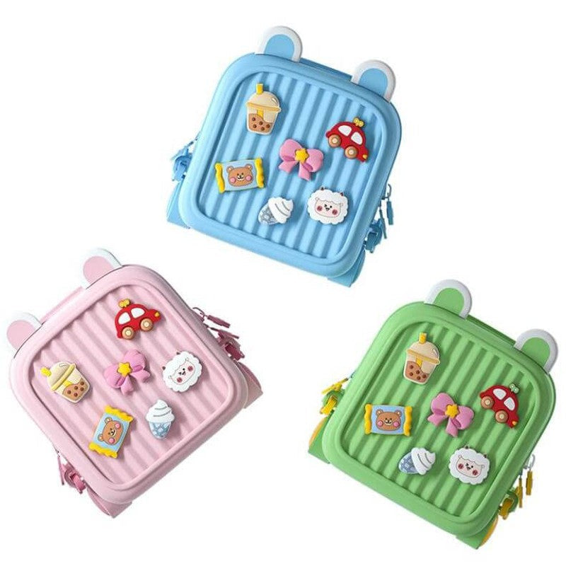 Toddler Mini Cute Backpack DIY Cute Cartoon Animal Preschool Kids Waterproof Shoulder Bag Student Backpack Bookbag School Lunch Backpack for Boys Girls