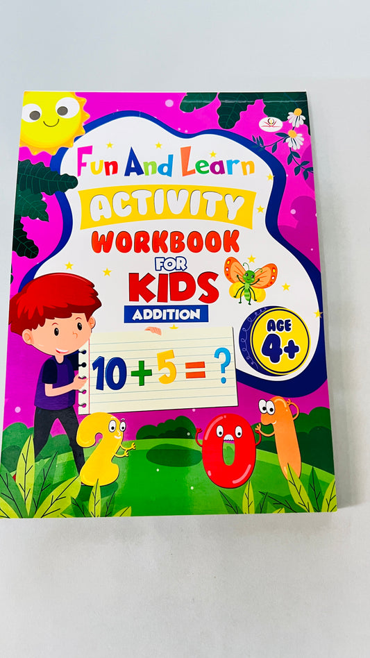 un And Learn Activity WORKBOOK For Kids addition age4+