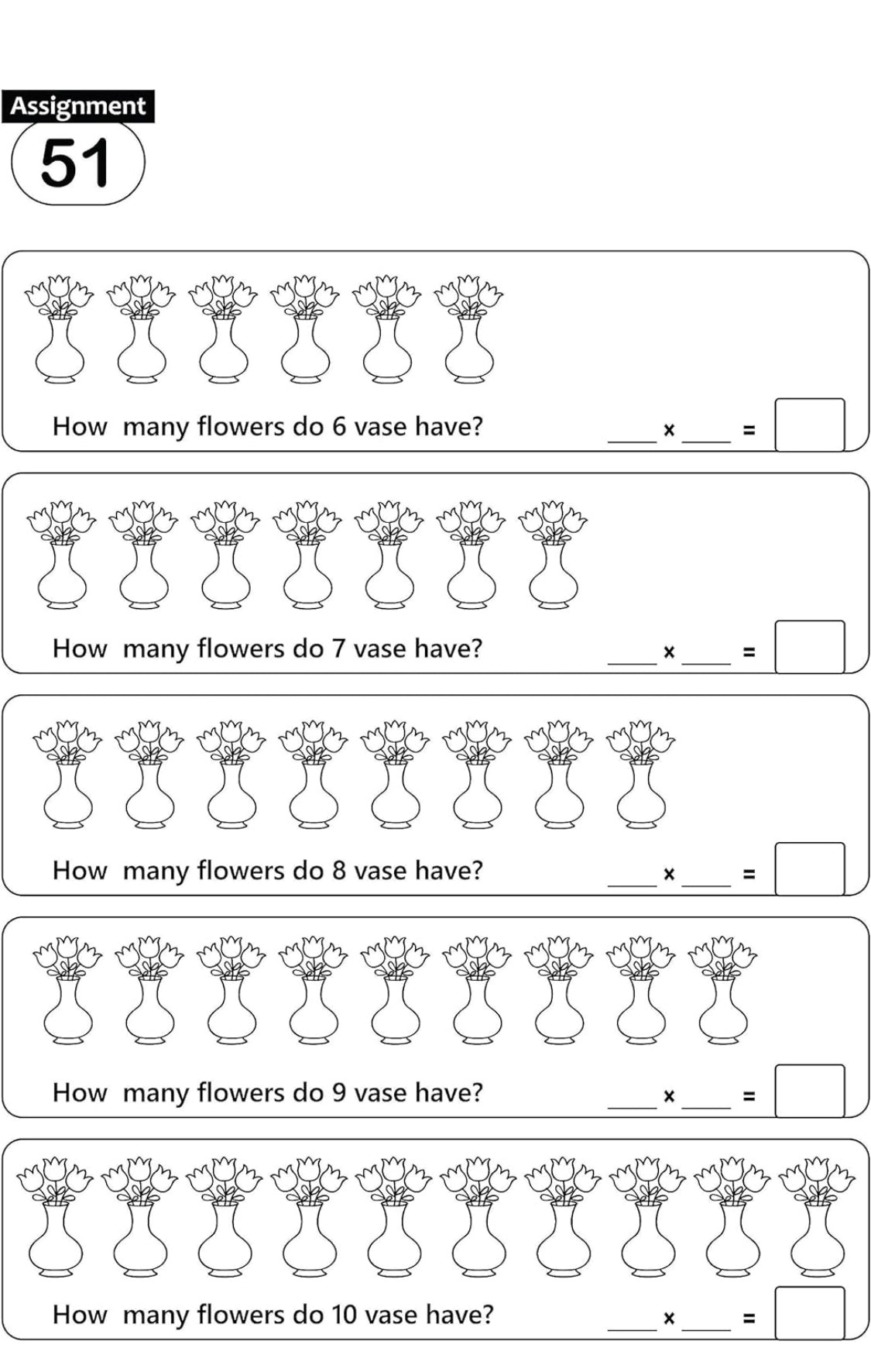 Fun And Learn Activity WORKBOOK For Kids Multiplication