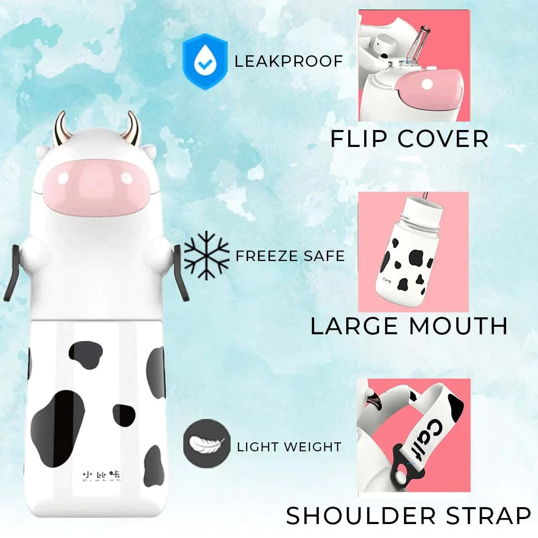 Premium Quality Cow Shape Water Bottle For Kids - 560ml