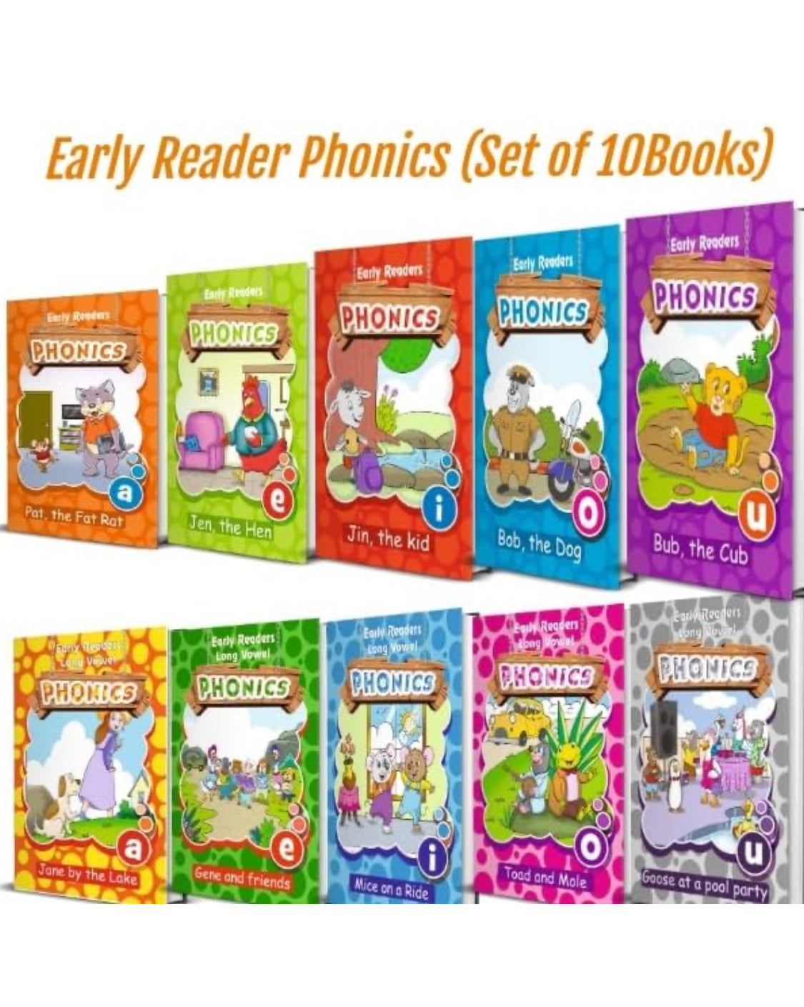 Early Readers Phonics Book For 3-5 Year Old Kids - Set of 10 Books