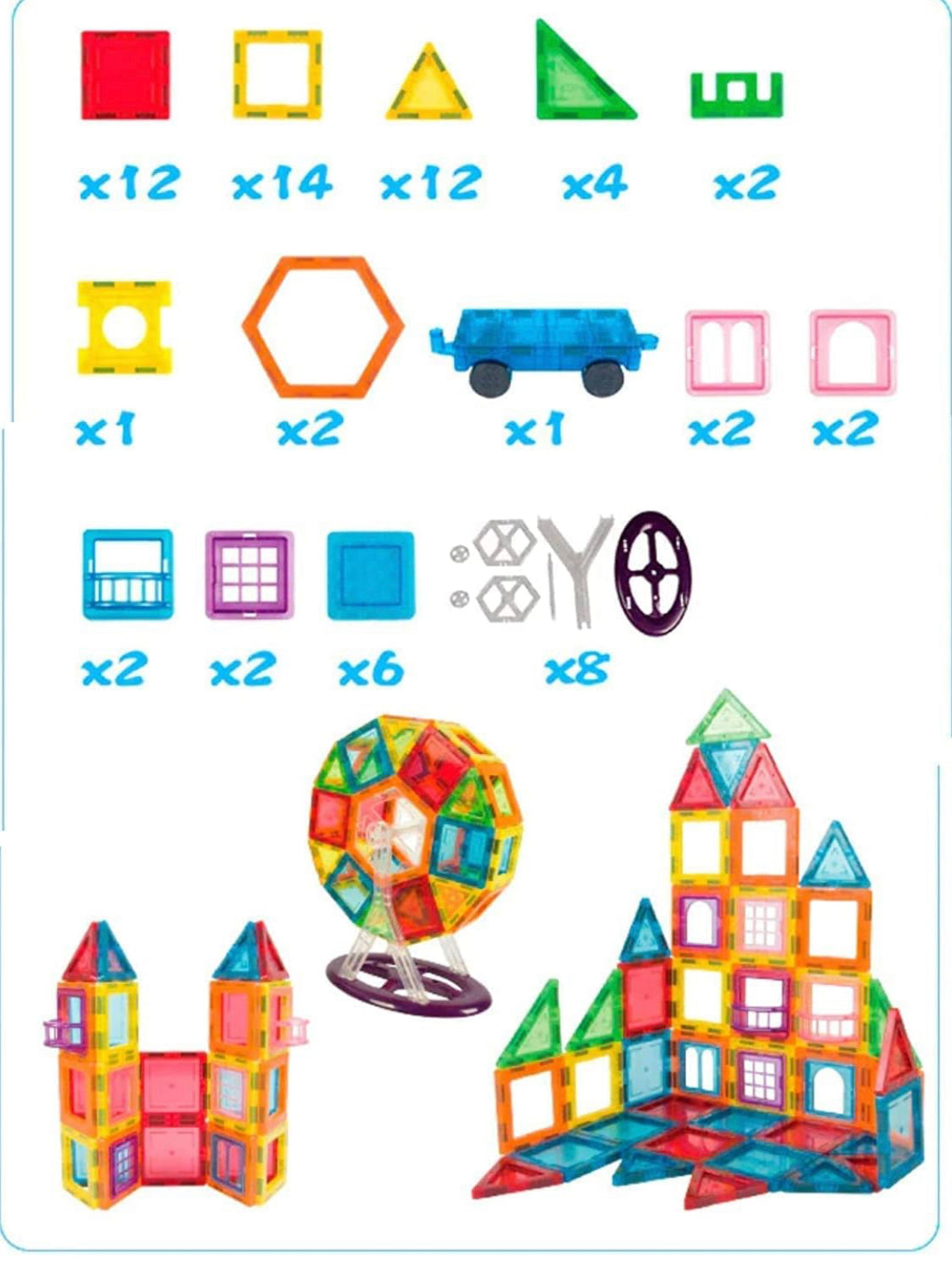 70 Pieces Magnetic Tiles