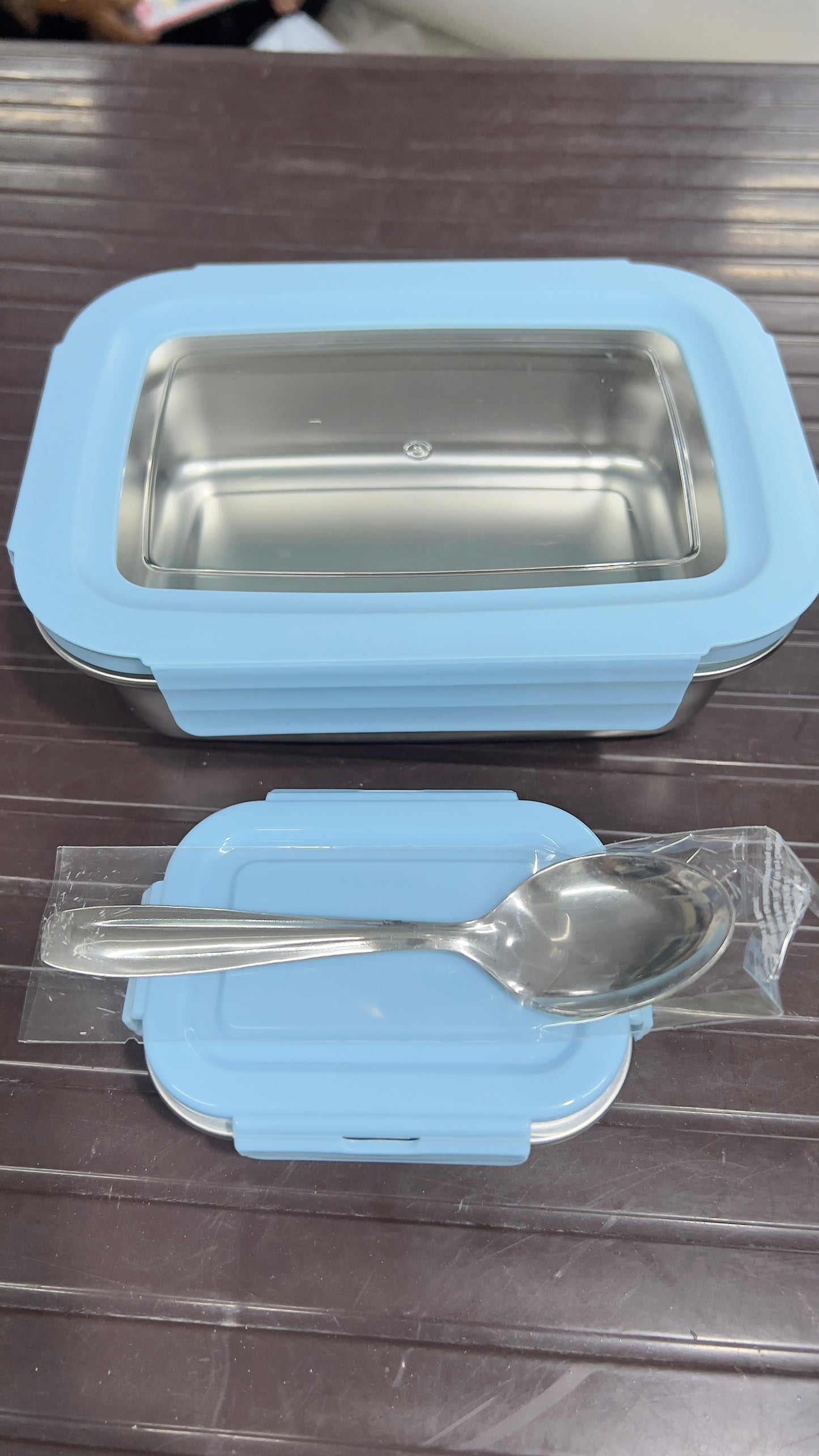 Stainless steel air tight transparent lid lunch box (4 different colour)