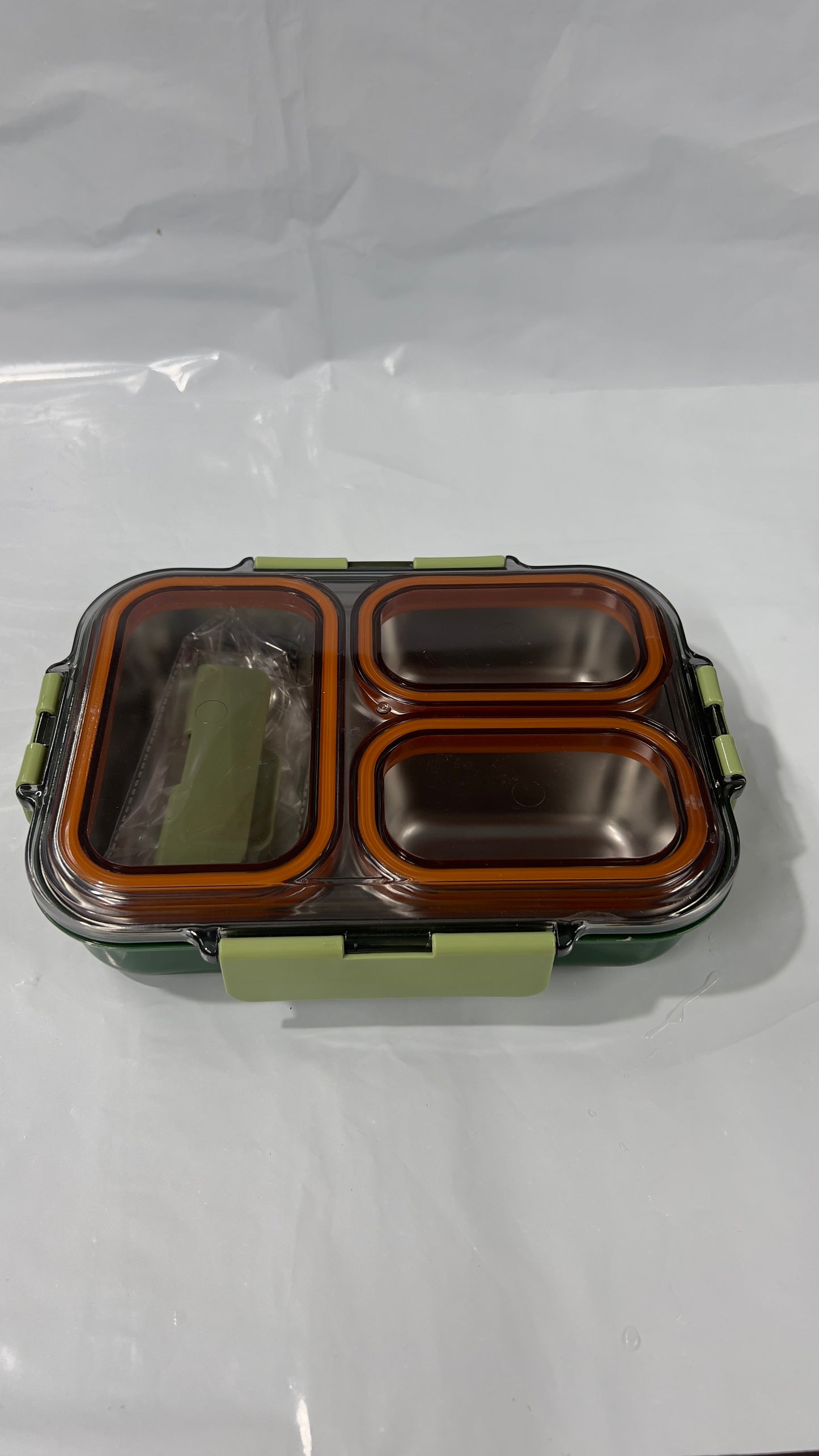 3 grid insulated leak proof lunch box( one extra lock & spoon)