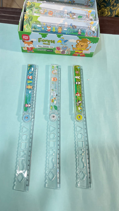 30cm expandable glitter ruler  2 different theme unicorn & jungle