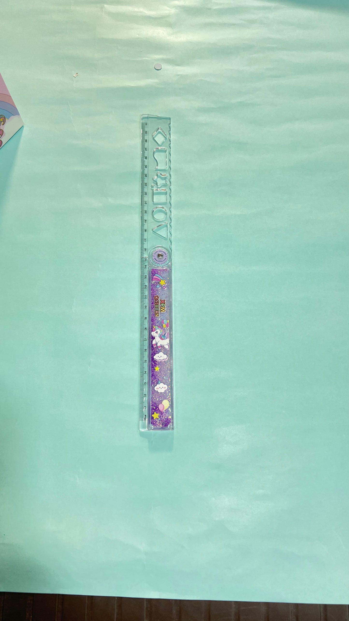 30cm expandable glitter ruler  2 different theme unicorn & jungle