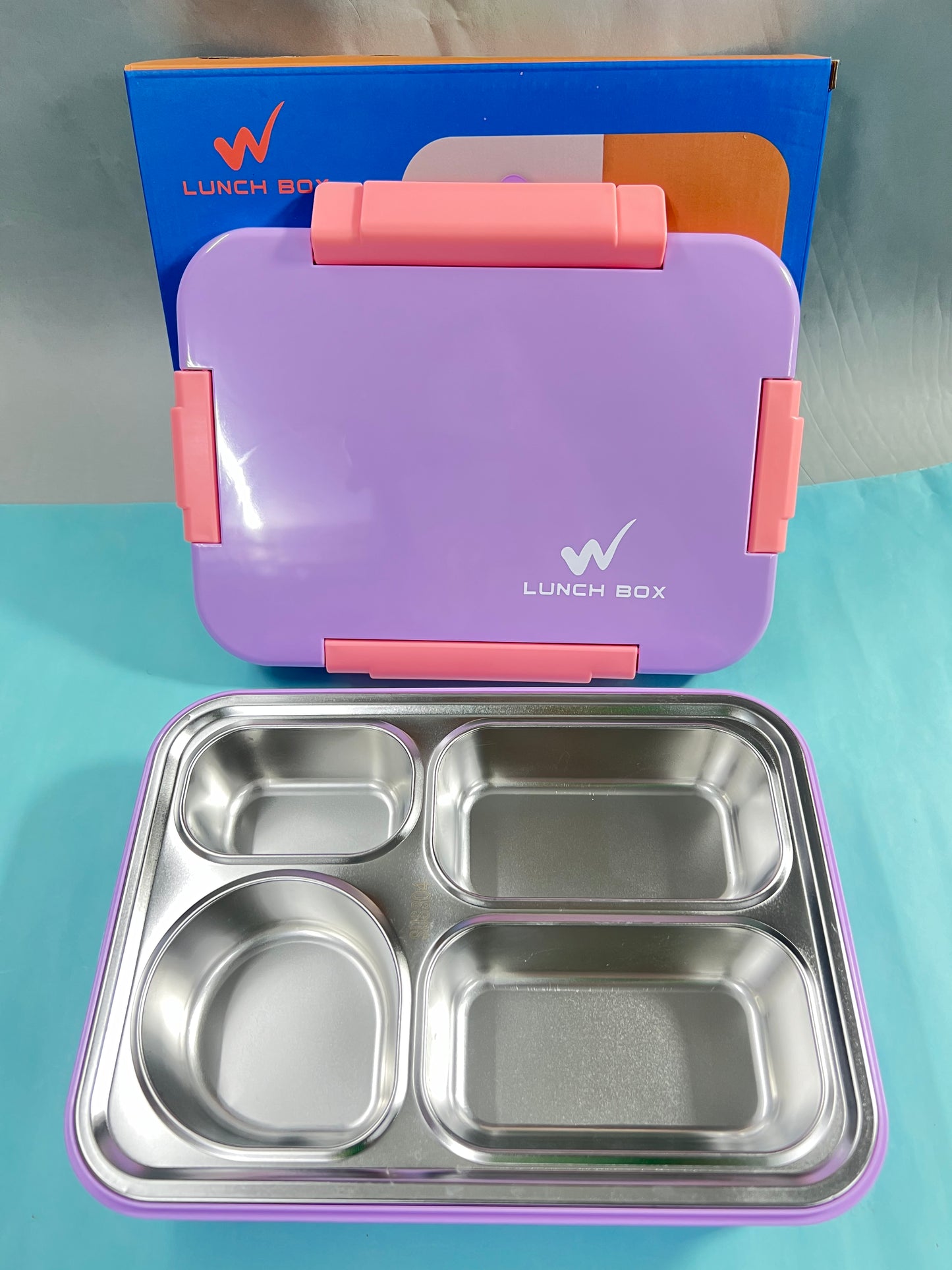 4 grid stainless steel merge proof lunch box (900ml)